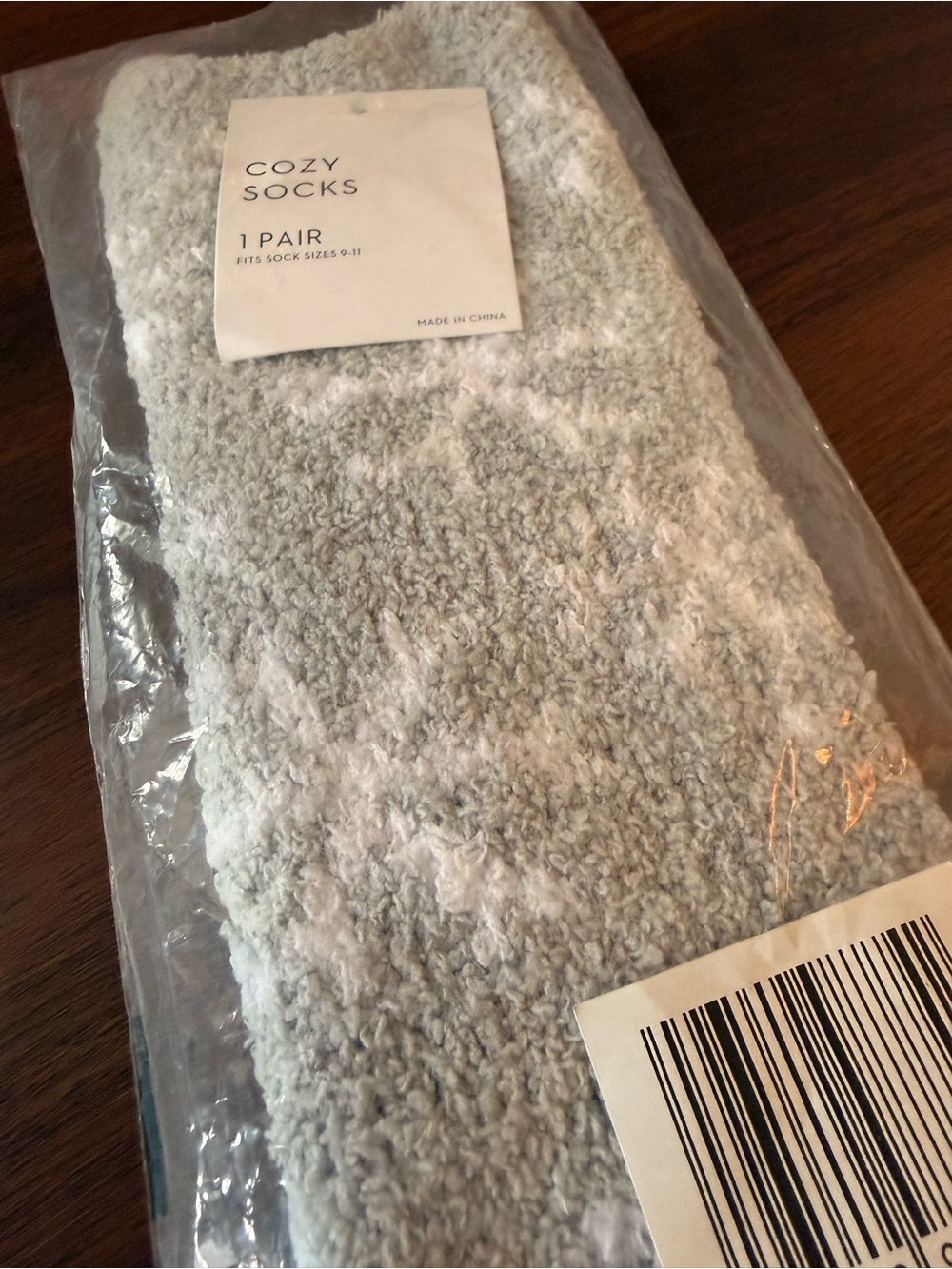 Plush Crew Socks - Light Gray